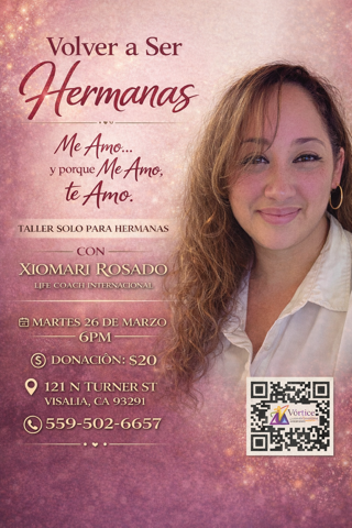 flyer de un evento en visalia para la transformacion personal a traves del coaching